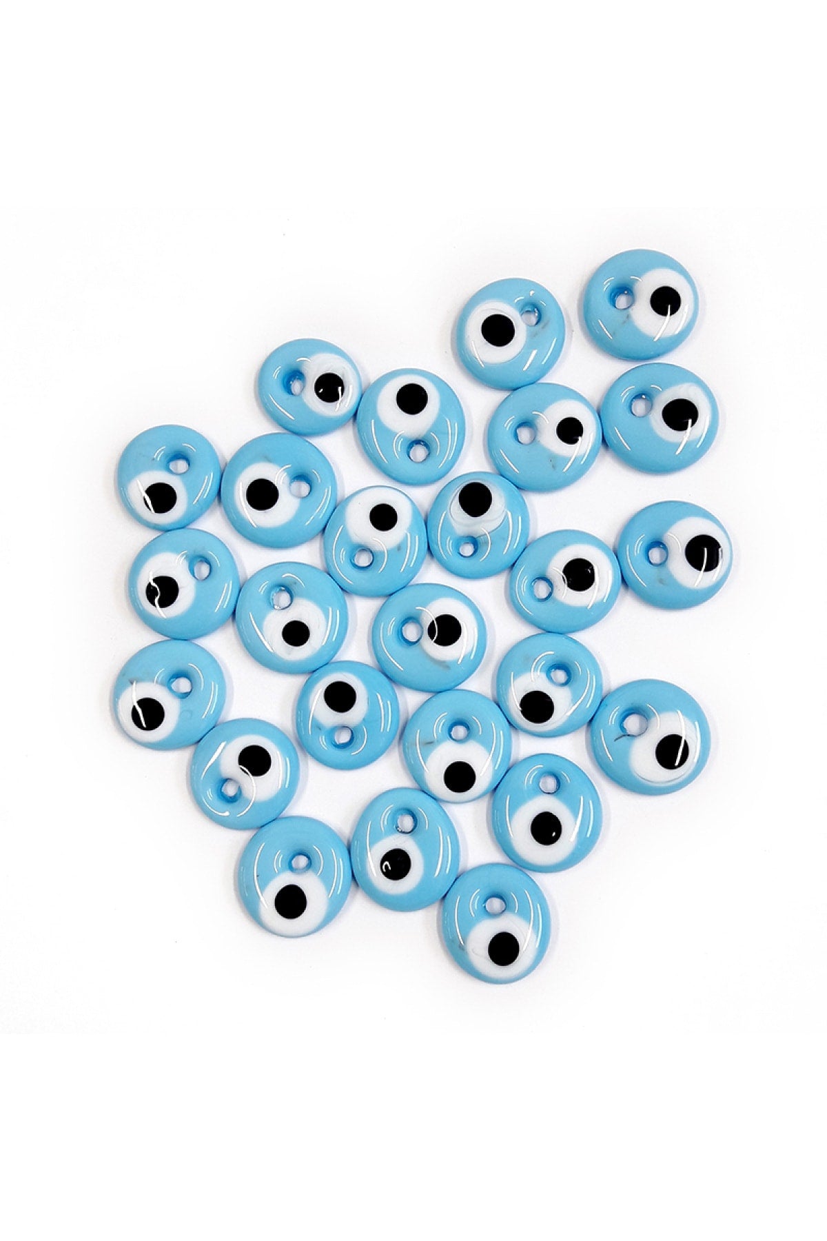 Turquoise Evil Eye Beads, Tree and Wall Decoration, Set of 25