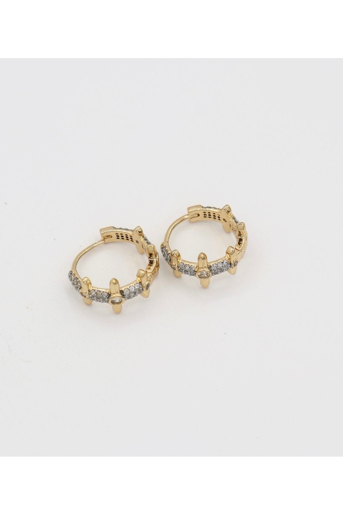 Earrings with zircon stones