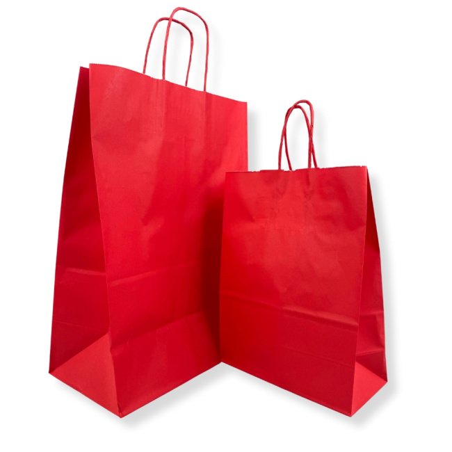 Red Paper Bag with Twist Handle 25x12x31cm