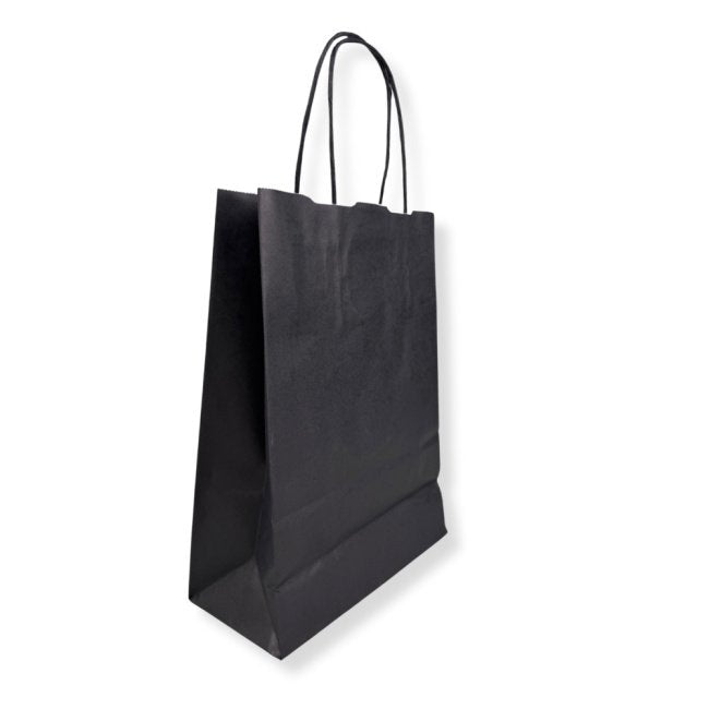 Black Paper Bag, Twist Handle, 25x12x31cm