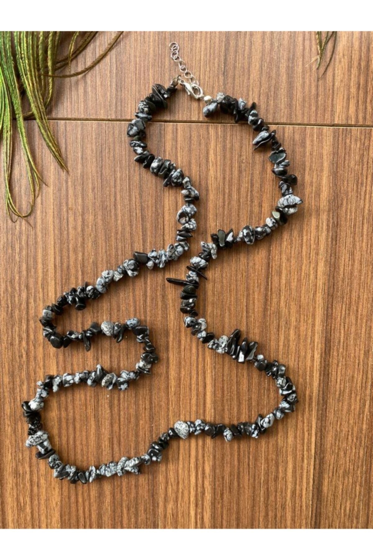 Obsidyen Volkan Taşı Kolye