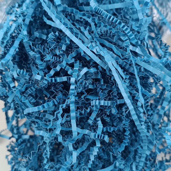 Zigzag Cut Blue Packaging Shredded Paper – 1 kg
