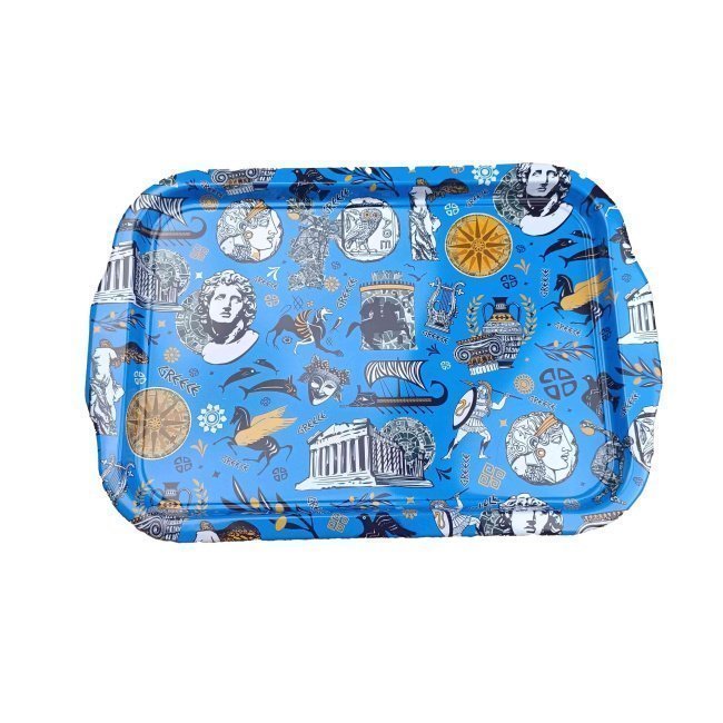 Ancient Greek Patterned Metal Tray 21x31cm