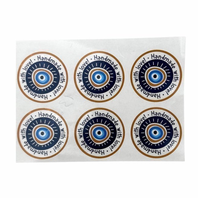 Gift tag: HANDMADE WITH LOVE, 4 cm round, 100 pieces