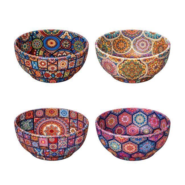 Mandala Patterned 9.5 cm Metal Bowl