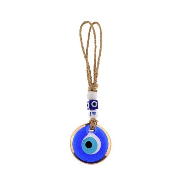 5 cm Blue-Gold Colored Glass Eye Shaped Wall Decor