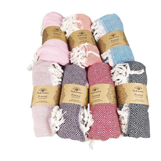 Pestemal Cotton Beach Towel Diamond Breeze Red