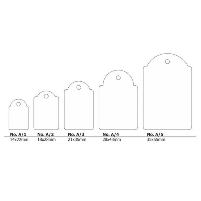 14x22 mm hangable paper labels, 1000 pieces per box.