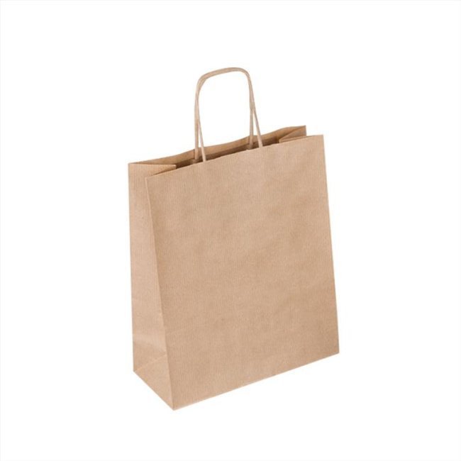 Χάρτινη σακούλα kraft GSM με περιστρεφόμενη λαβή 70 25x12x37cm