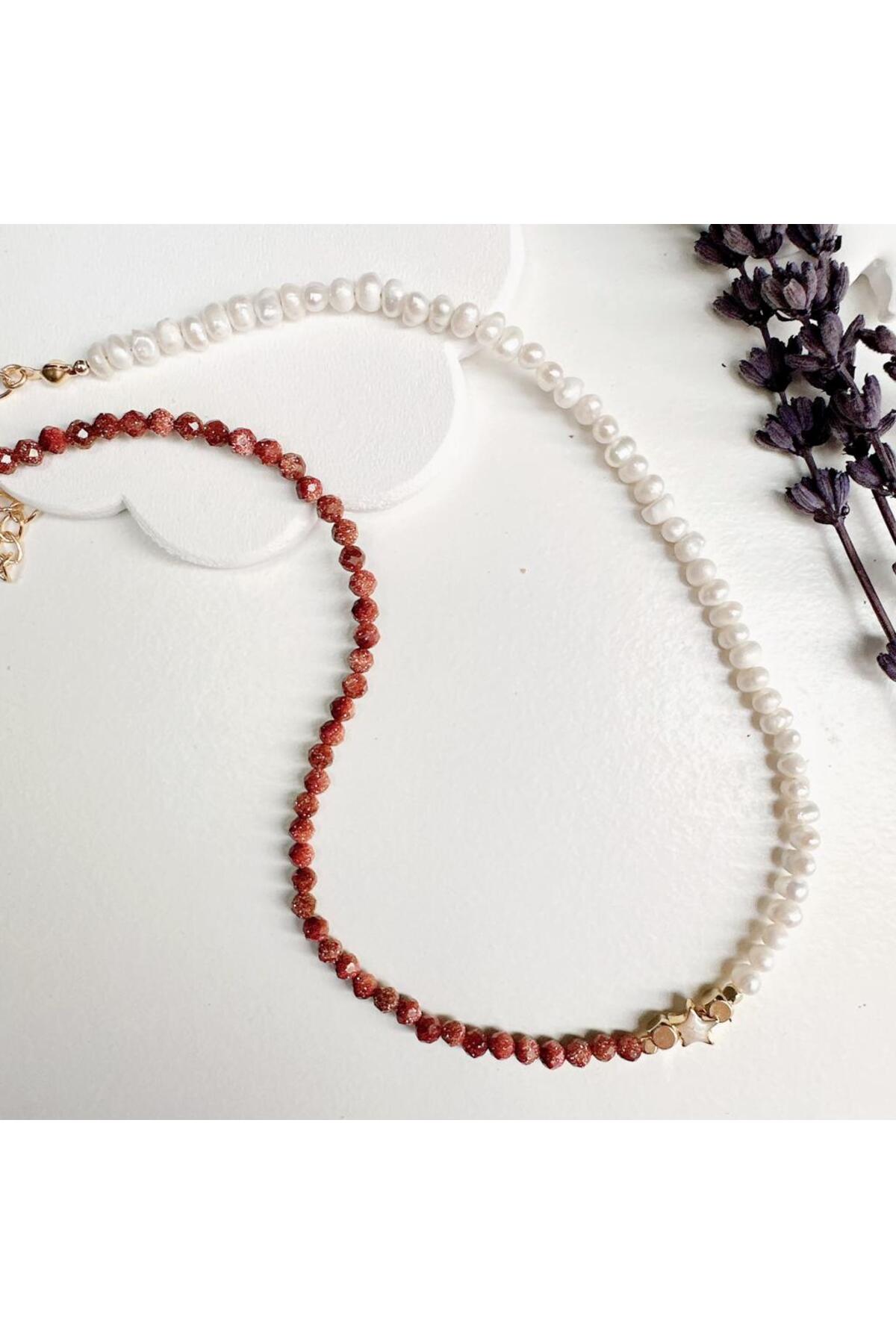 Pearl and Star Stone Necklace