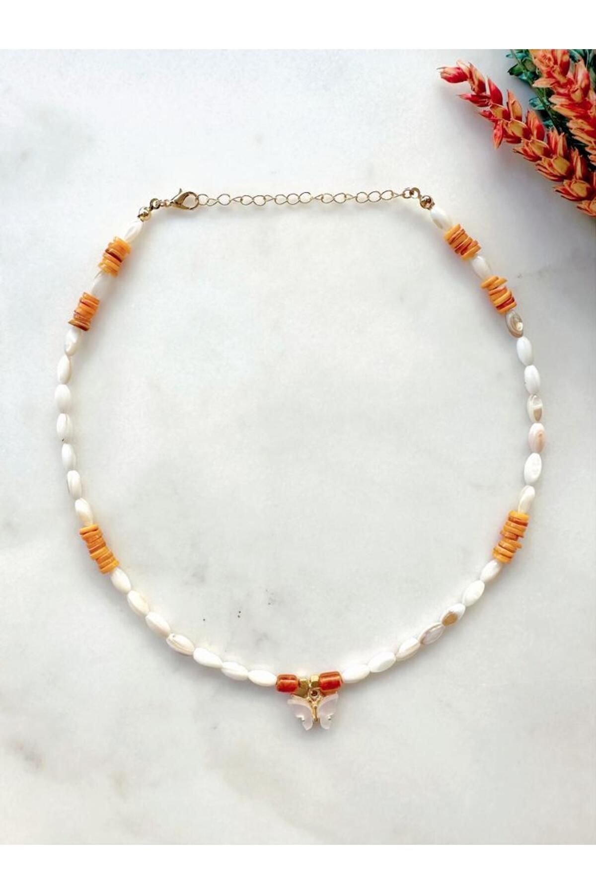 Butterfly necklace with healing gemstone collection