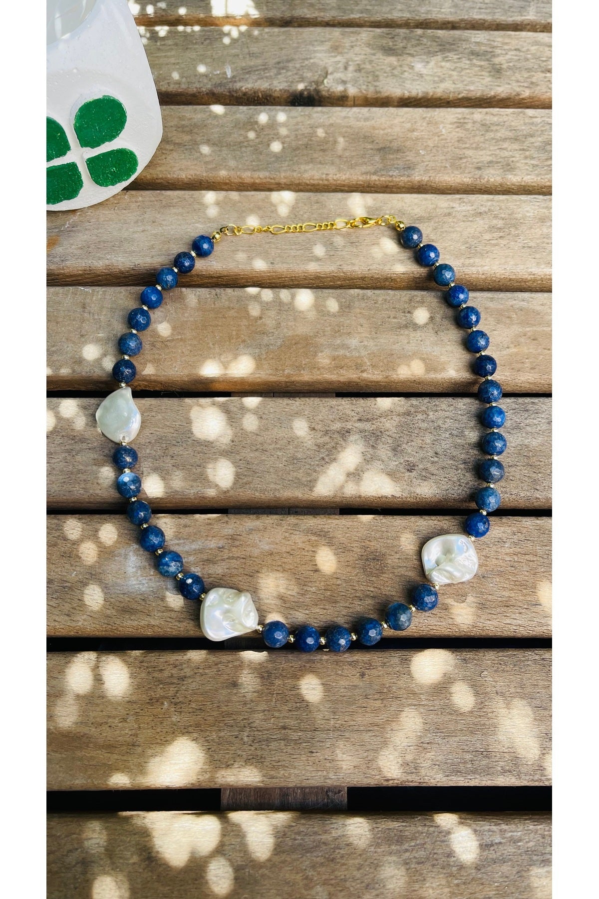 Lapis pearl necklace