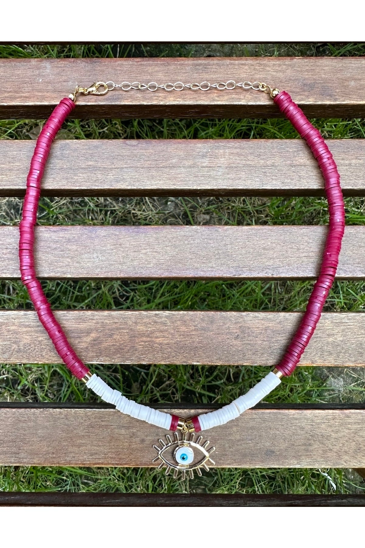 Evil Eye Charm Fimo Necklace