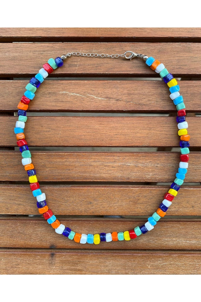 Colorful Glass Evil Eye Necklace