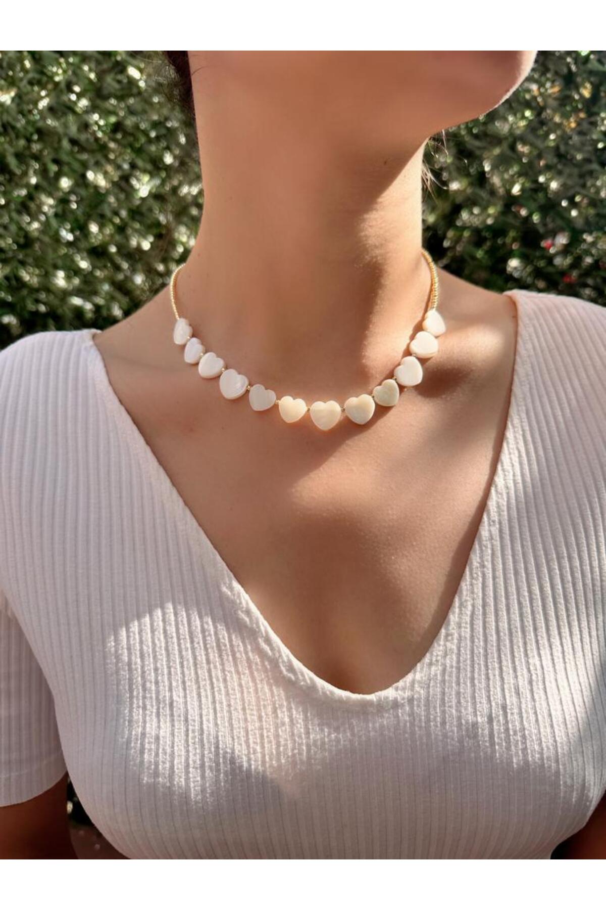 Healing Stones Collection Heart Mother-of-Pearl Necklace