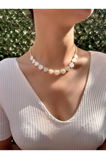 Healing Stones Collection Heart Mother-of-Pearl Necklace