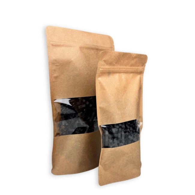 Pencereli ve Fermuarlı Doypack Gıda Torbası 18x28x8cm 100 adet