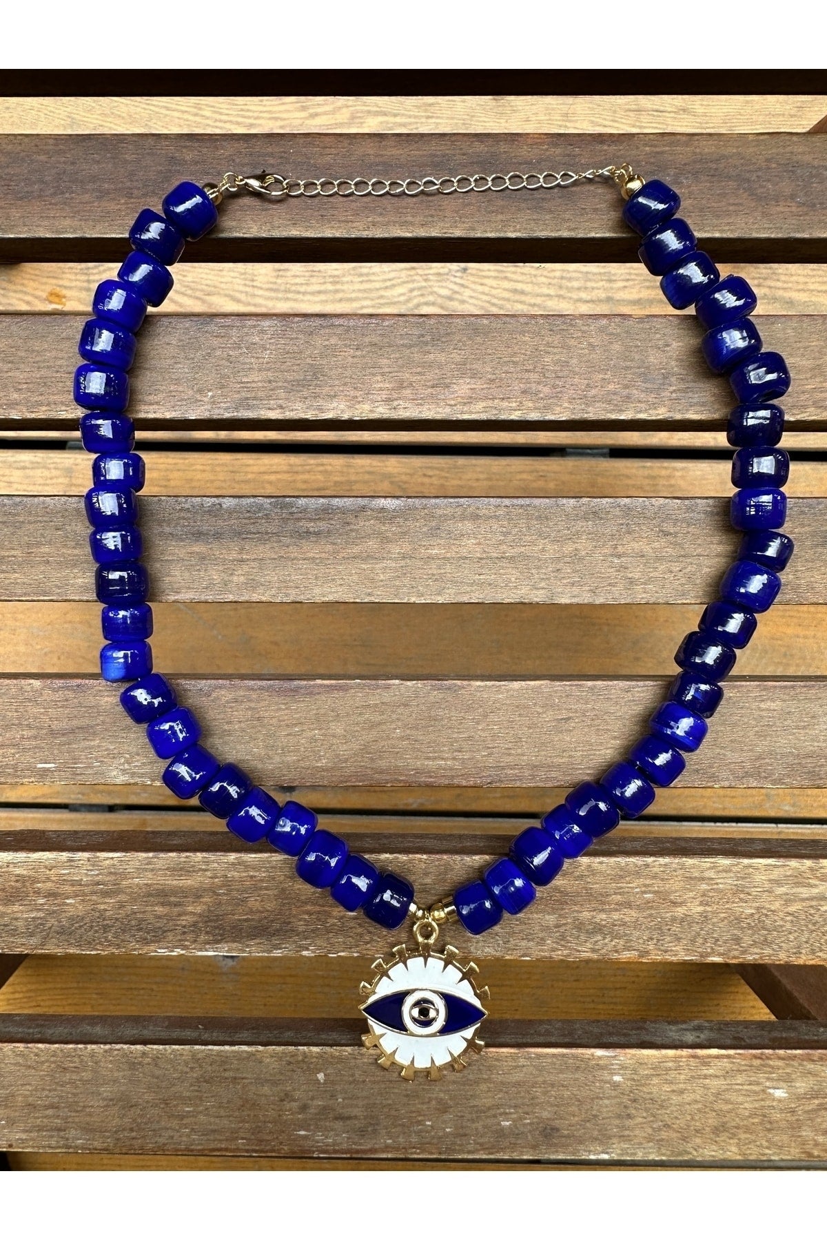 Nazar Charm Lacivert Bodrum Kolye