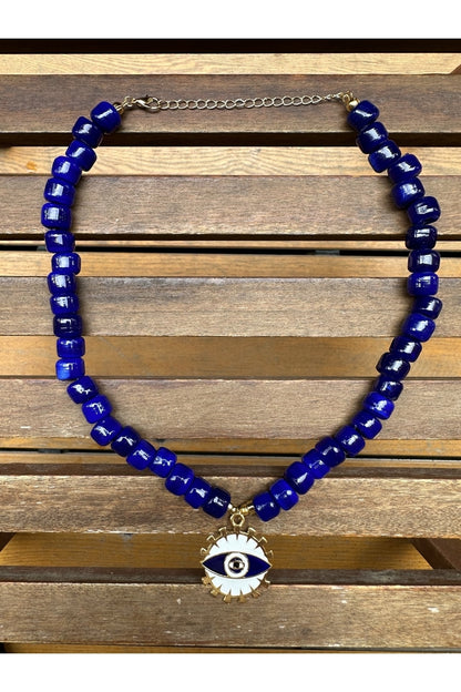 Nazar Charm Lacivert Bodrum Kolye