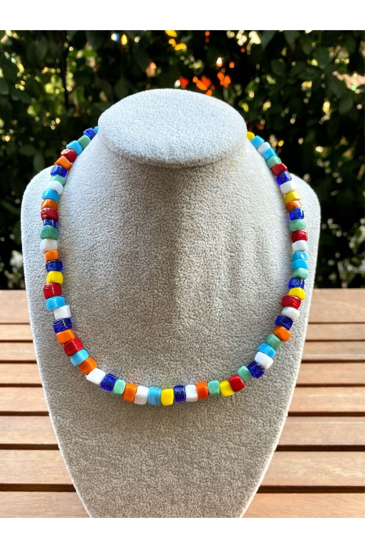 Colorful Glass Evil Eye Necklace
