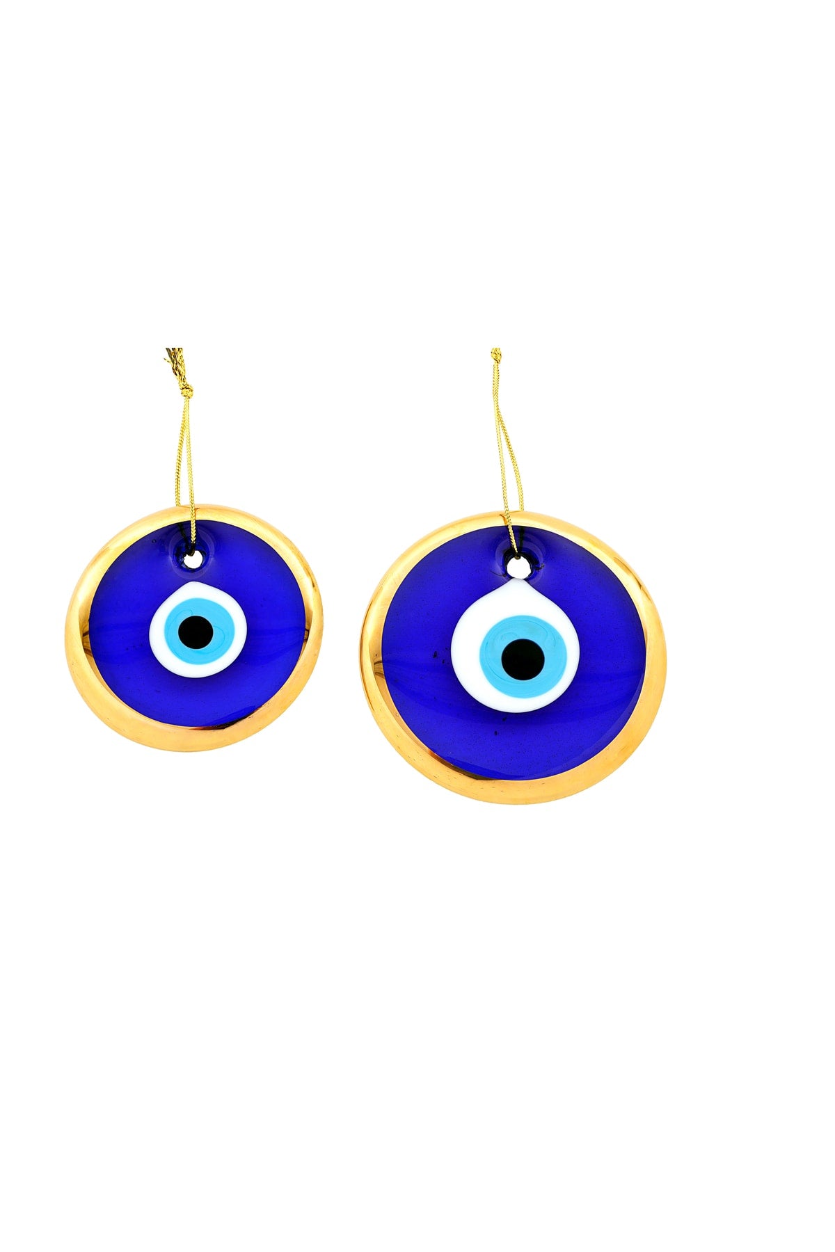 Set of 2 Evil Eye Beads, Gilded, Evil Eye Bead Set