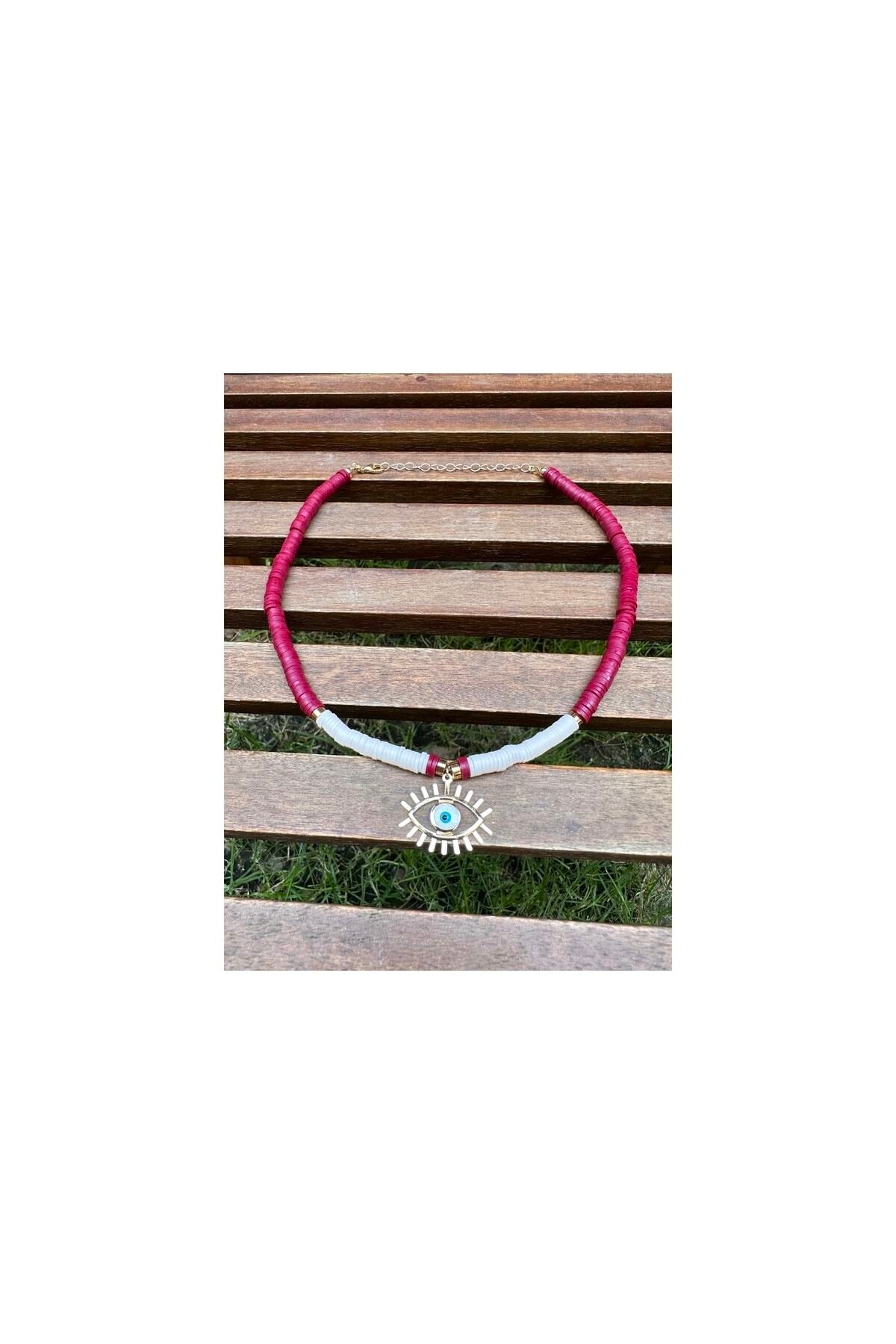 Evil Eye Charm Fimo Necklace