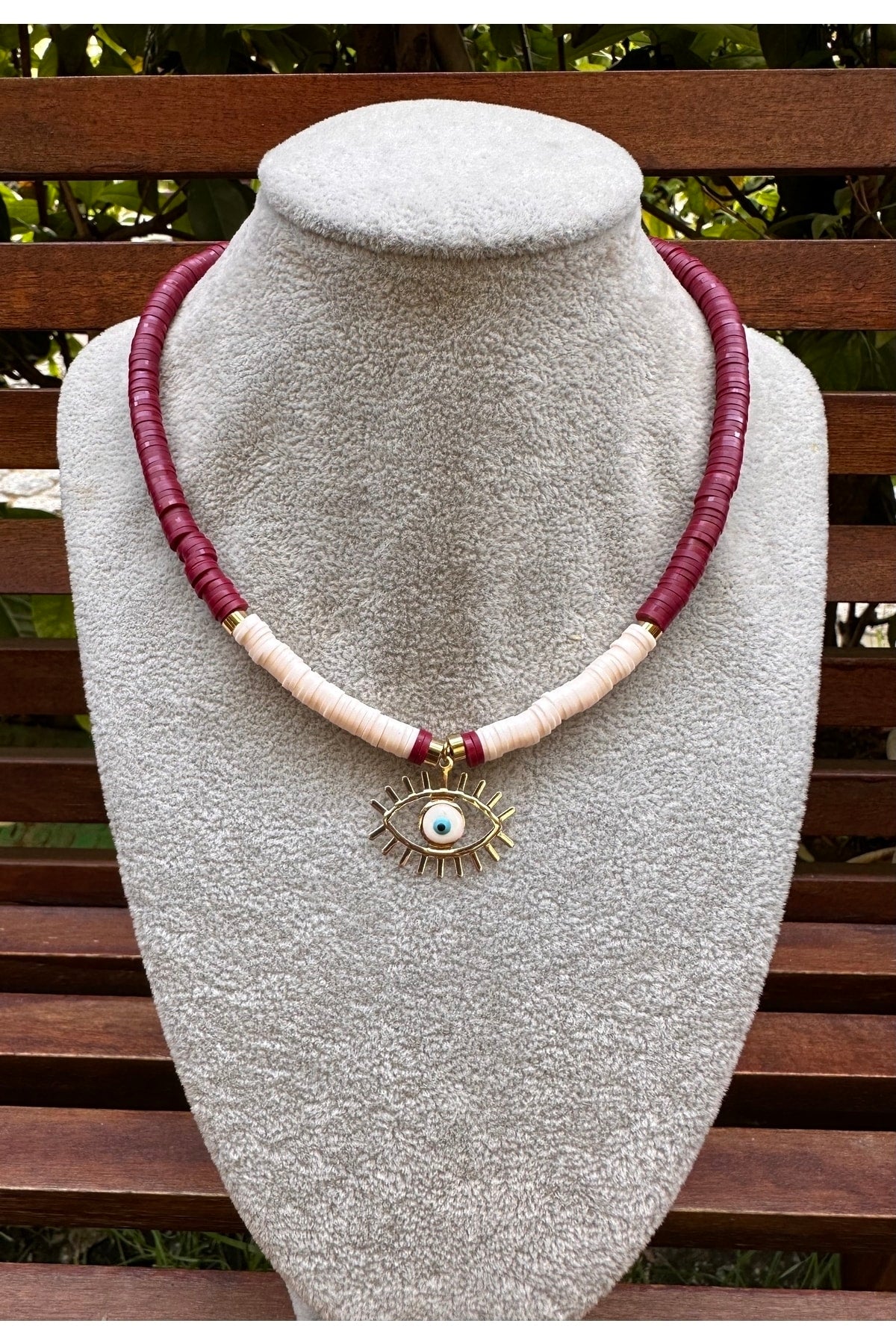 Evil Eye Charm Fimo Necklace