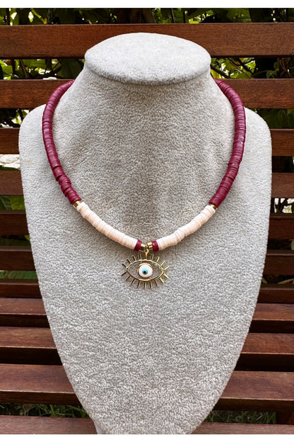 Evil Eye Charm Fimo Necklace