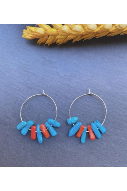 Natural Coral Stone Earrings