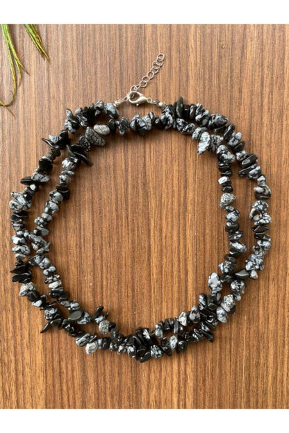 Obsidyen Volkan Taşı Kolye