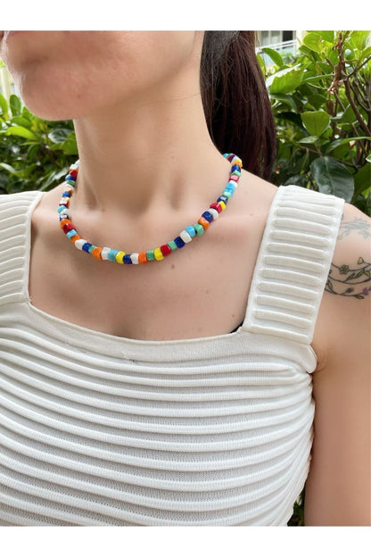 Colorful Glass Evil Eye Necklace