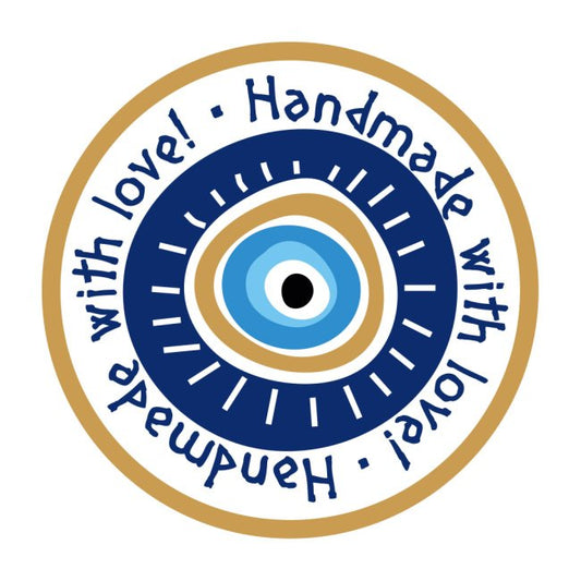 Hediye etiketi EL YAPIMI SEVGİYLE, 4 cm yuvarlak, 100 adet