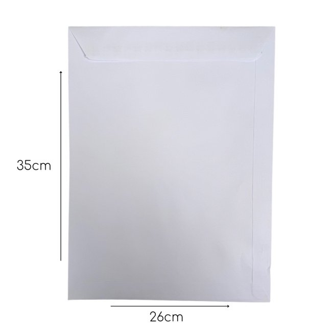 Kendinden Yapışkanlı Zarf 26x35cm A4 90gsm Beyaz