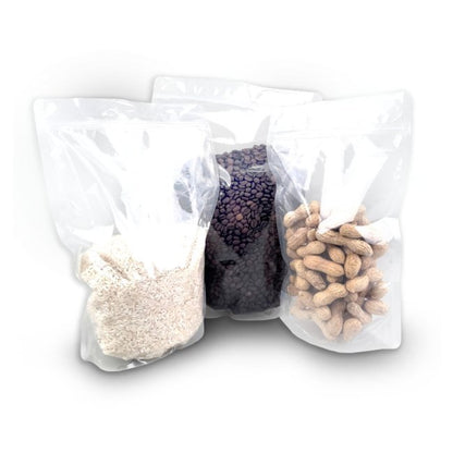 Transparent Doypack Packaging, Zipper Closure, 16x8x27cm, 500g, 100 Pieces
