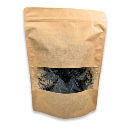 Kraft Doypack Bags with Window and Zipper, 20x30x10cm, 1000g, 100 pieces