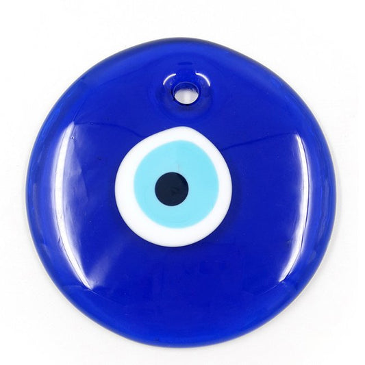 Blue Glass Bead No. 6 Round Flat 13.5 cm