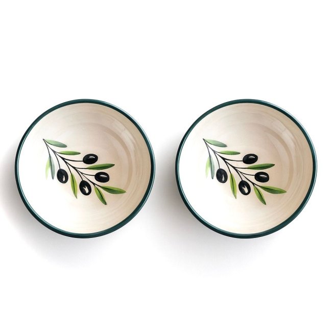 Seramik Kase Zeytin Desenli 12x12x5cm