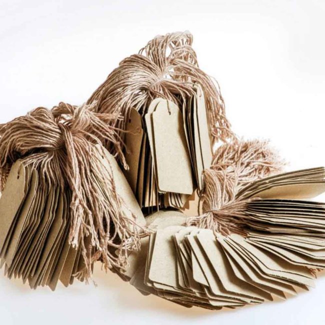 Çevre Dostu Kraft Asma Etiketler 21x35mm 300 Etiket/Paket