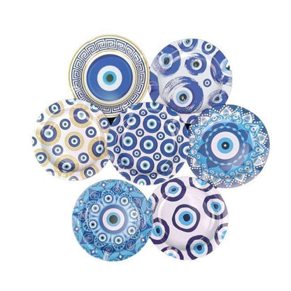 Mavi Göz Desenli Metal Küllük 14,5 cm