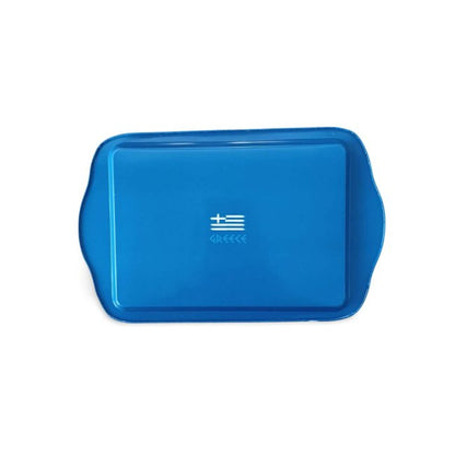 Antik Yunan Desenli Metal Tepsi 17x26cm