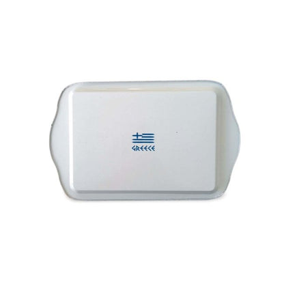 Antik Yunan Desenli Metal Tepsi 17x26cm