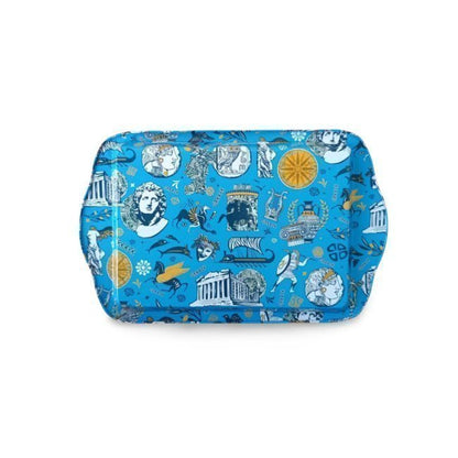 Antik Yunan Desenli Metal Tepsi 17x26cm