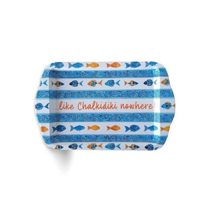 Patterned Metal Tray CHALKIDIKI 17x26cm
