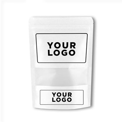 White Doypack with Window and Logo
